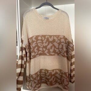 Pink lily sweater medium oversized like a large